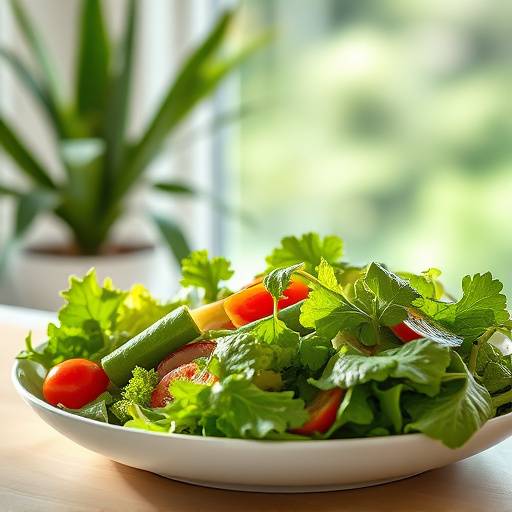 A person practicing mindful eating with a healthy salad.